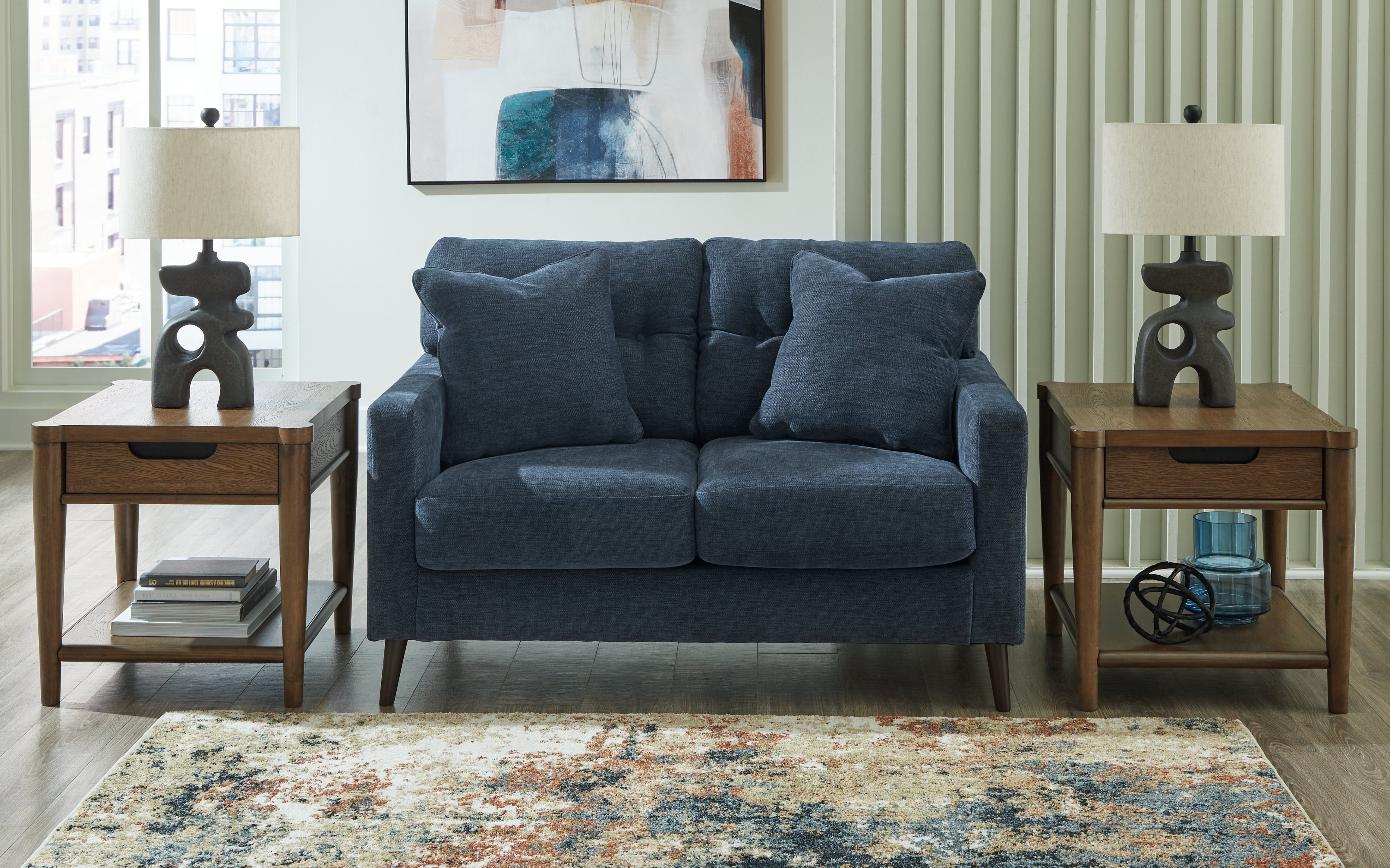 Best Furniture Outlet - Ashley Furniture - Bixler Living Room - Loveseat / Navy - 2610635