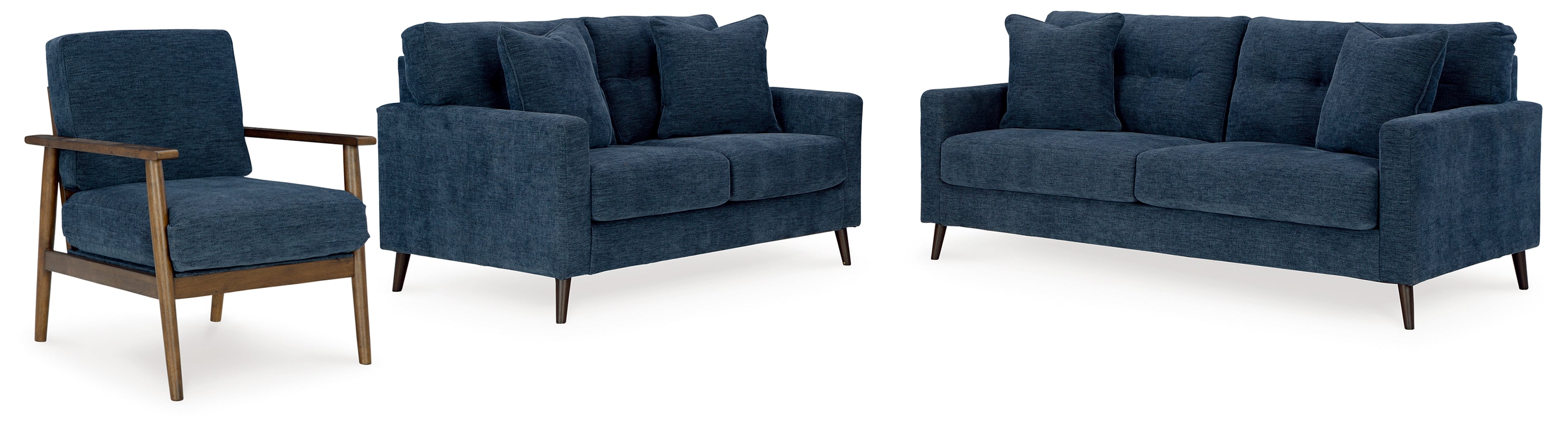 Best Furniture Outlet - Ashley Furniture - Bixler Sofa, Loveseat and Chair - Sofa, Loveseat and Chair / Navy - 26106U4