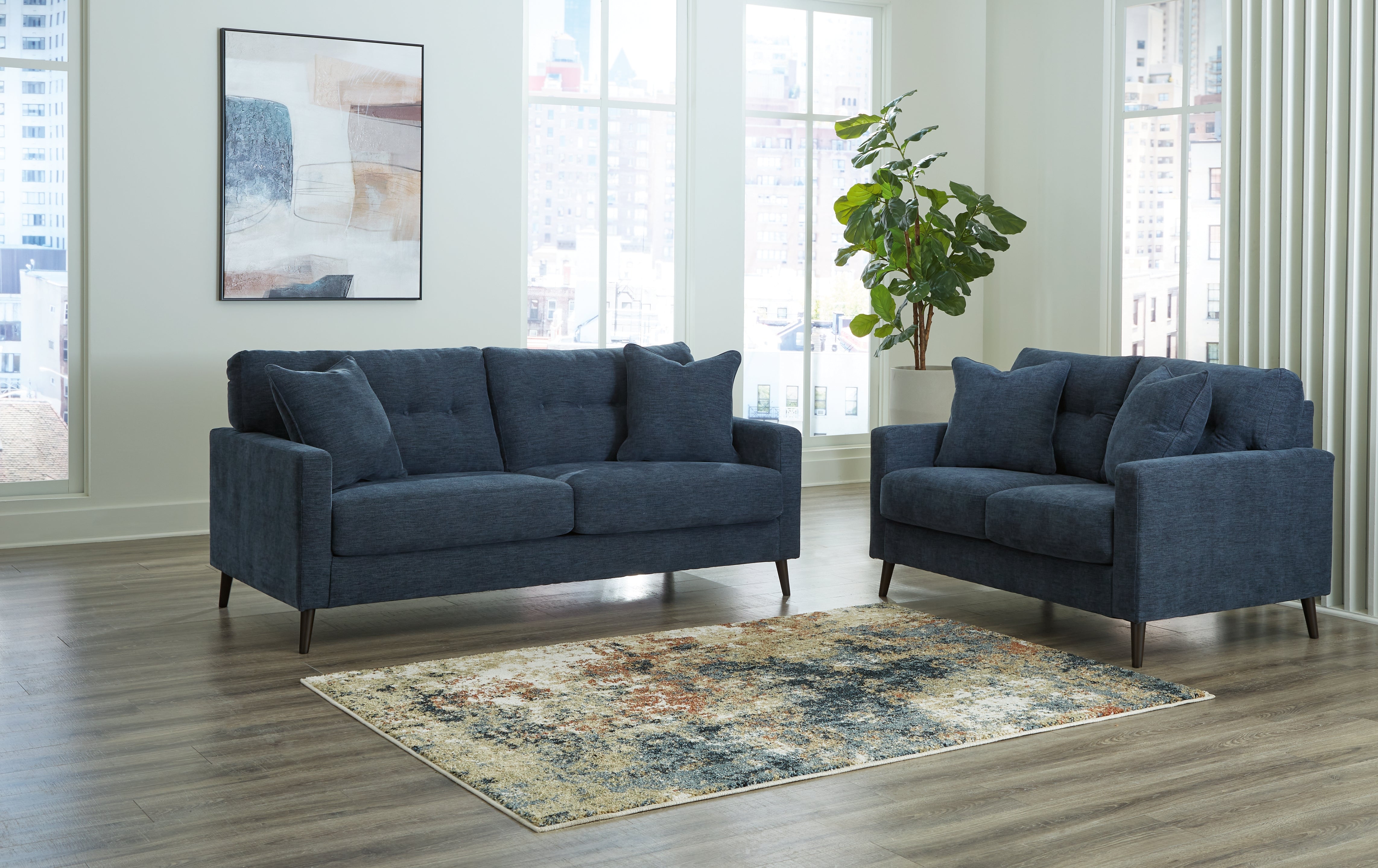Best Furniture Outlet - Ashley Furniture - Bixler Sofa and Loveseat - Sofa and Loveseat / Navy - 26106U1