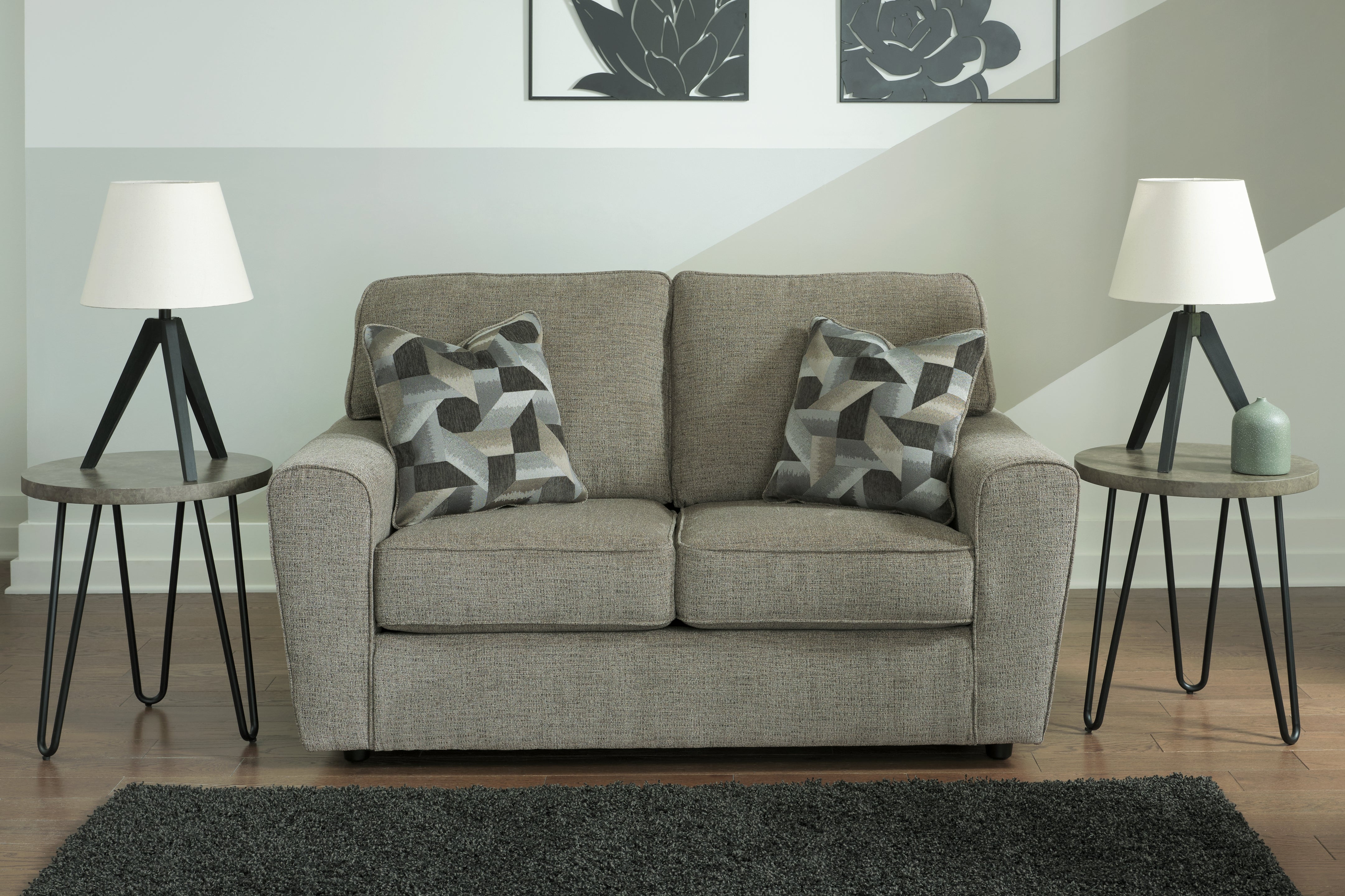 Best Furniture Outlet - Ashley Furniture - Cascilla Living Room - Loveseat / Pewter - 2680535