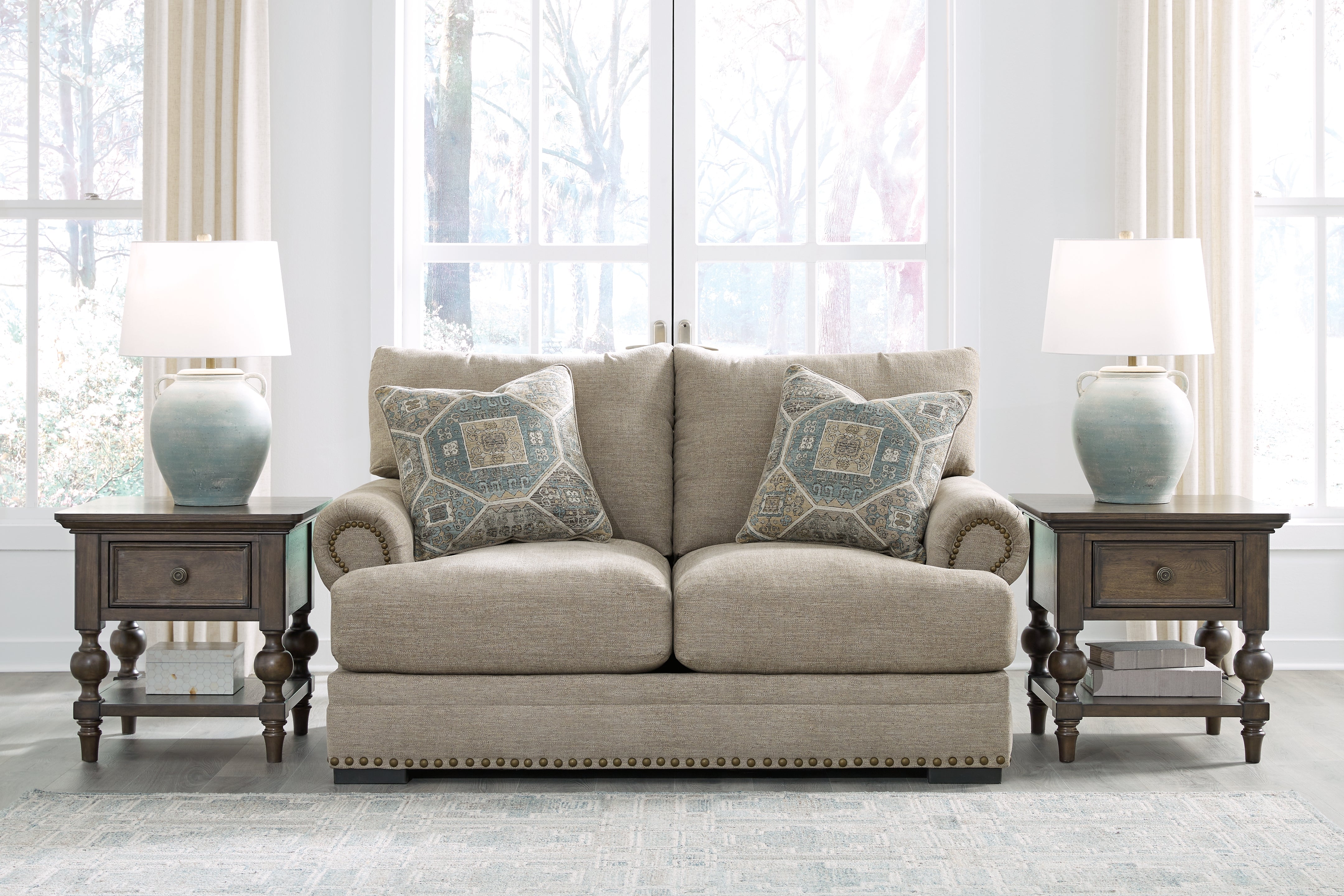 Best Furniture Outlet - Ashley Furniture - Galemore Living Room - Loveseat / Quarry - 2700435