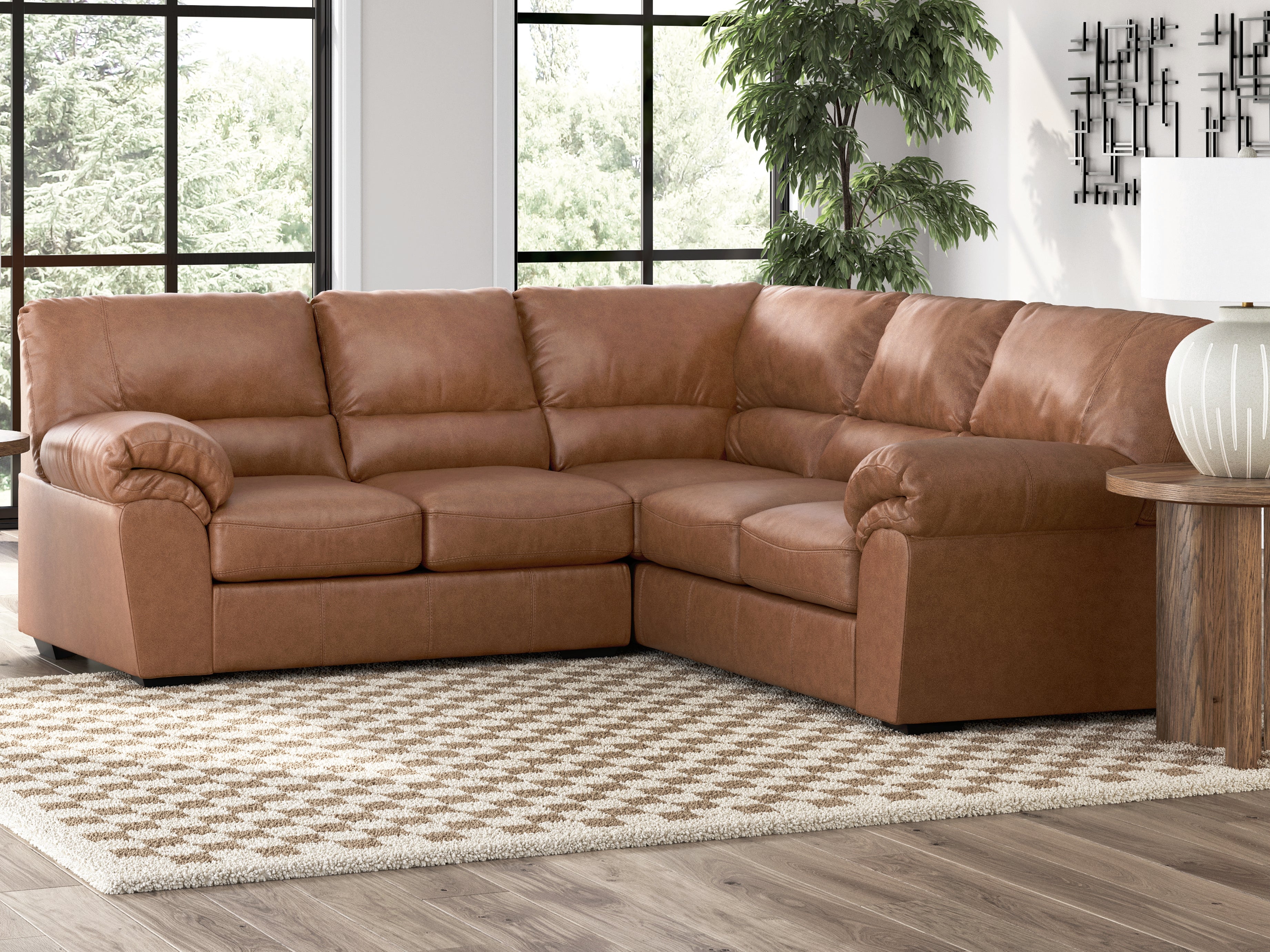 Best Furniture Outlet - Ashley Furniture - WillowBend Sectional - RAF 2-Piece Sectional / Caramel - PC27704S1