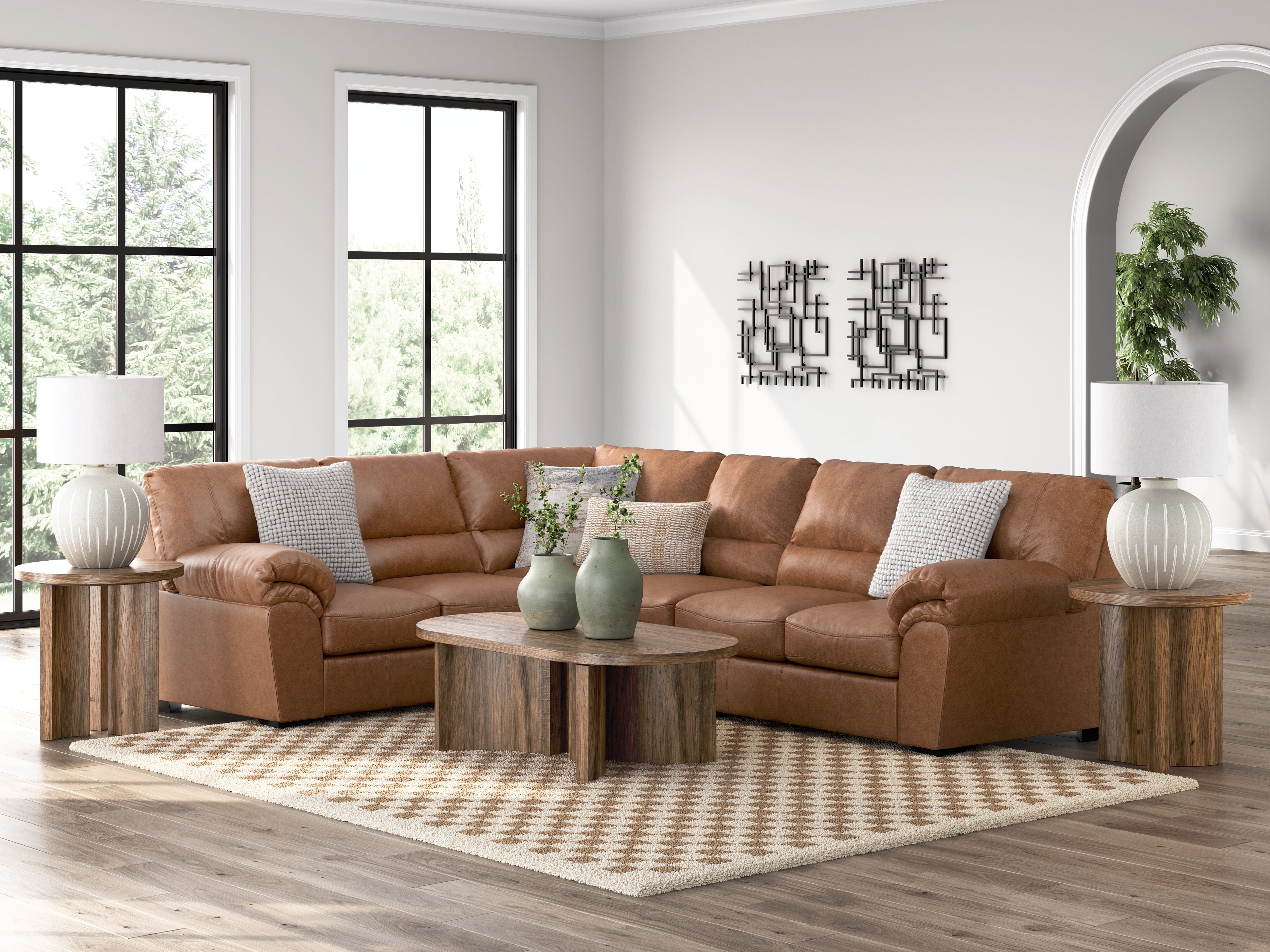 Best Furniture Outlet - Ashley Furniture - WillowBend Sectional - LAF 3-Piece Sectional / Caramel - PC27704S4