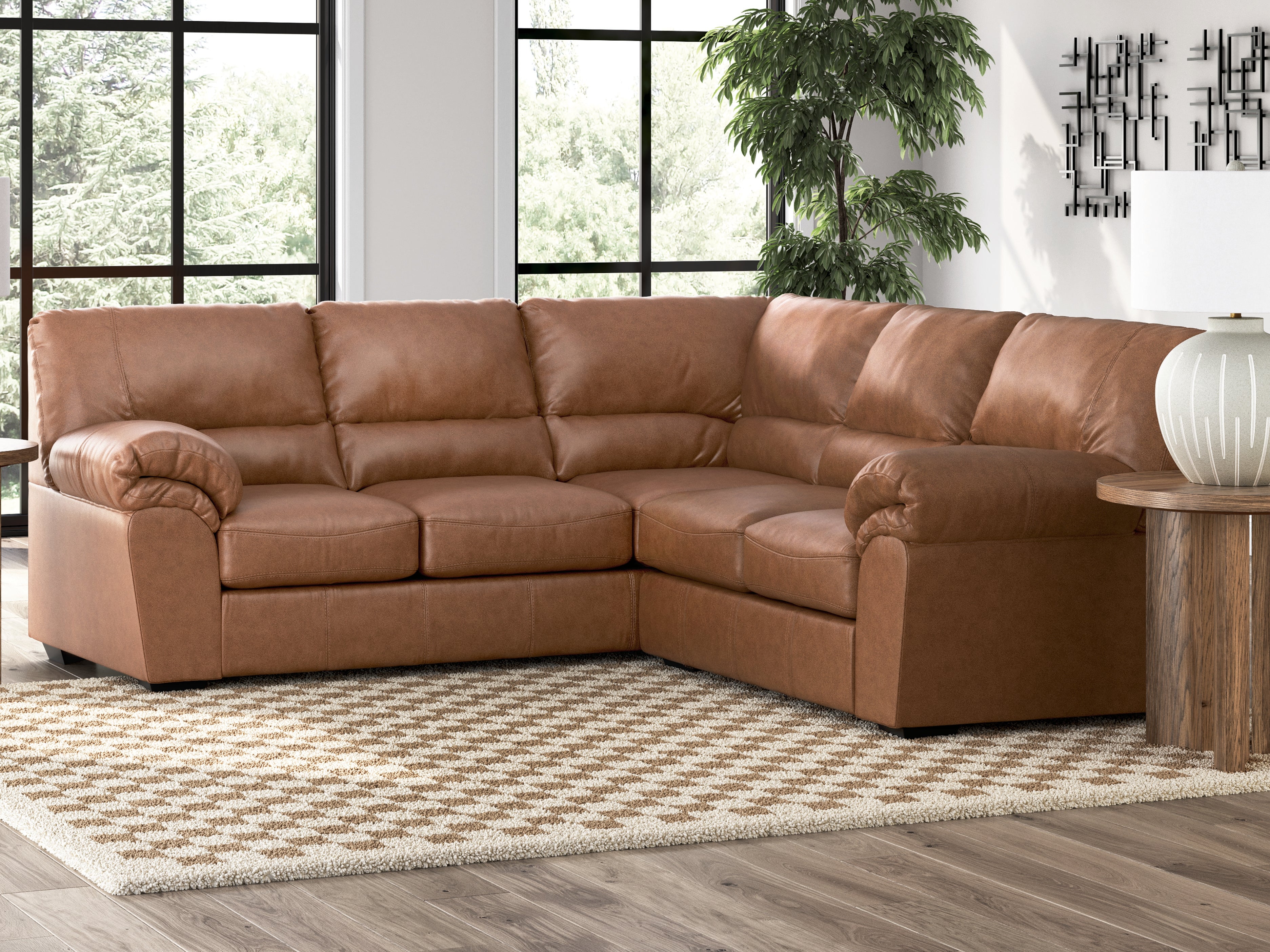Best Furniture Outlet - Ashley Furniture - WillowBend Sectional - LAF 2-Piece Sectional / Caramel - PC27704S2