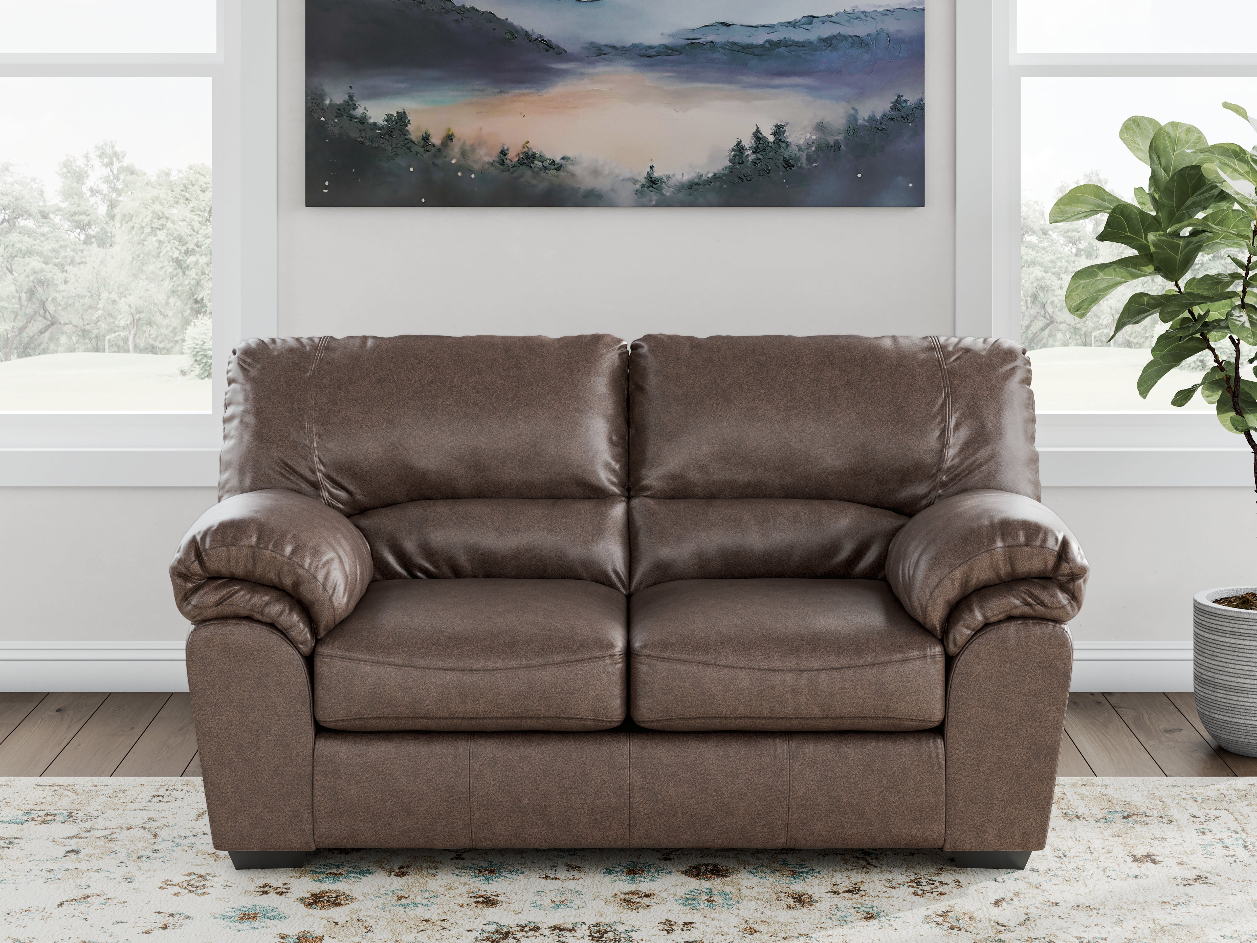 Best Furniture Outlet - Ashley Furniture - WillowBend Living Room - Loveseat / Umber - PC2770535