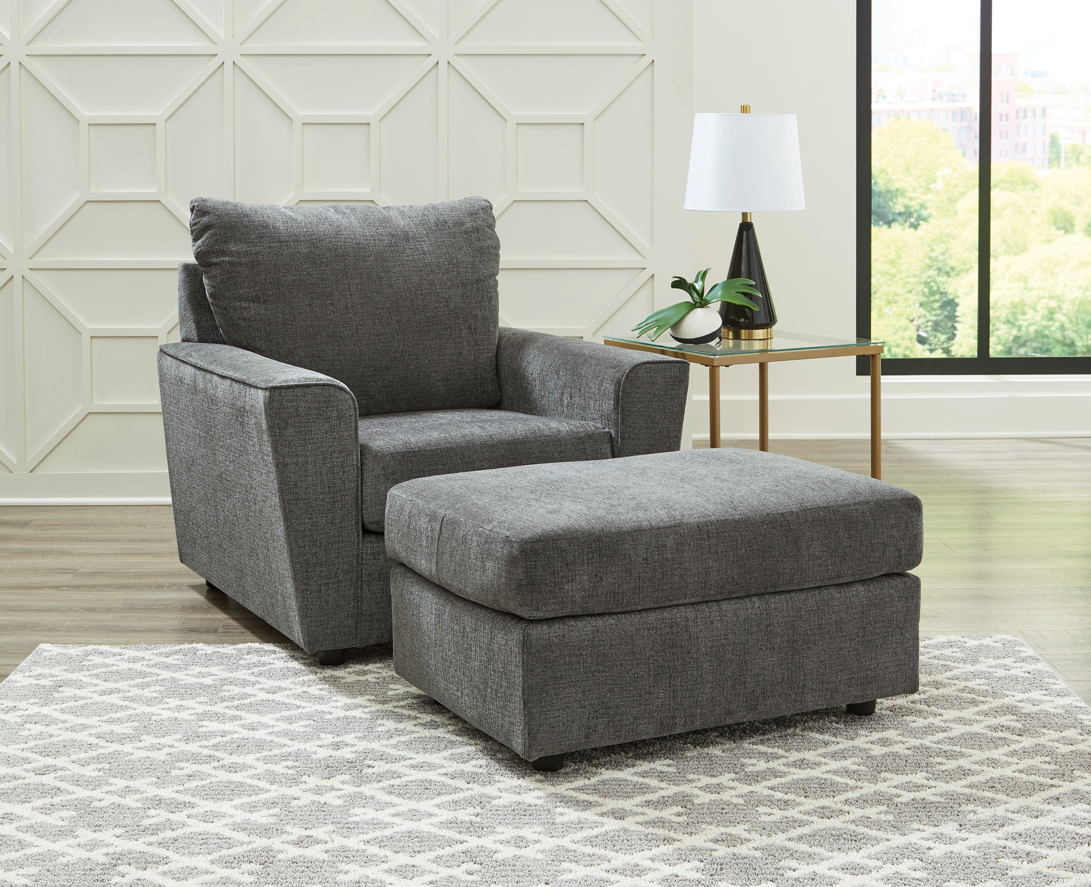 Best Furniture Outlet - Ashley Furniture - Stairatt Chair and Ottoman - Chair and Ottoman - 28502U2
