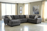 Best Furniture Outlet - Ashley Furniture - Ambee Sectional - RAF 3-Piece Sectional with Chaise / Slate - 28620S1