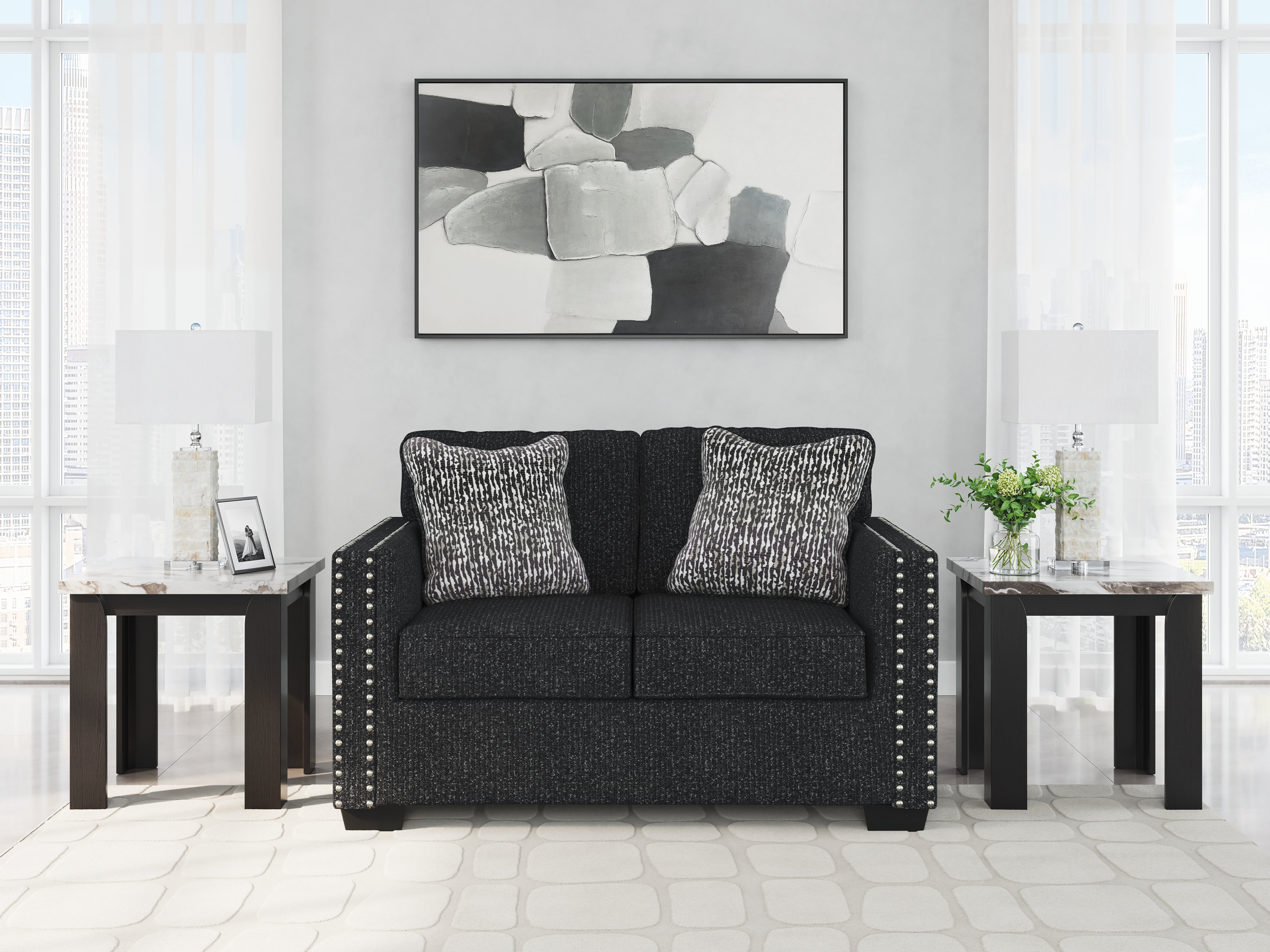 Best Furniture Outlet - Ashley Furniture - Jasmine Peaks Living Room - Loveseat / Coal - 2890435