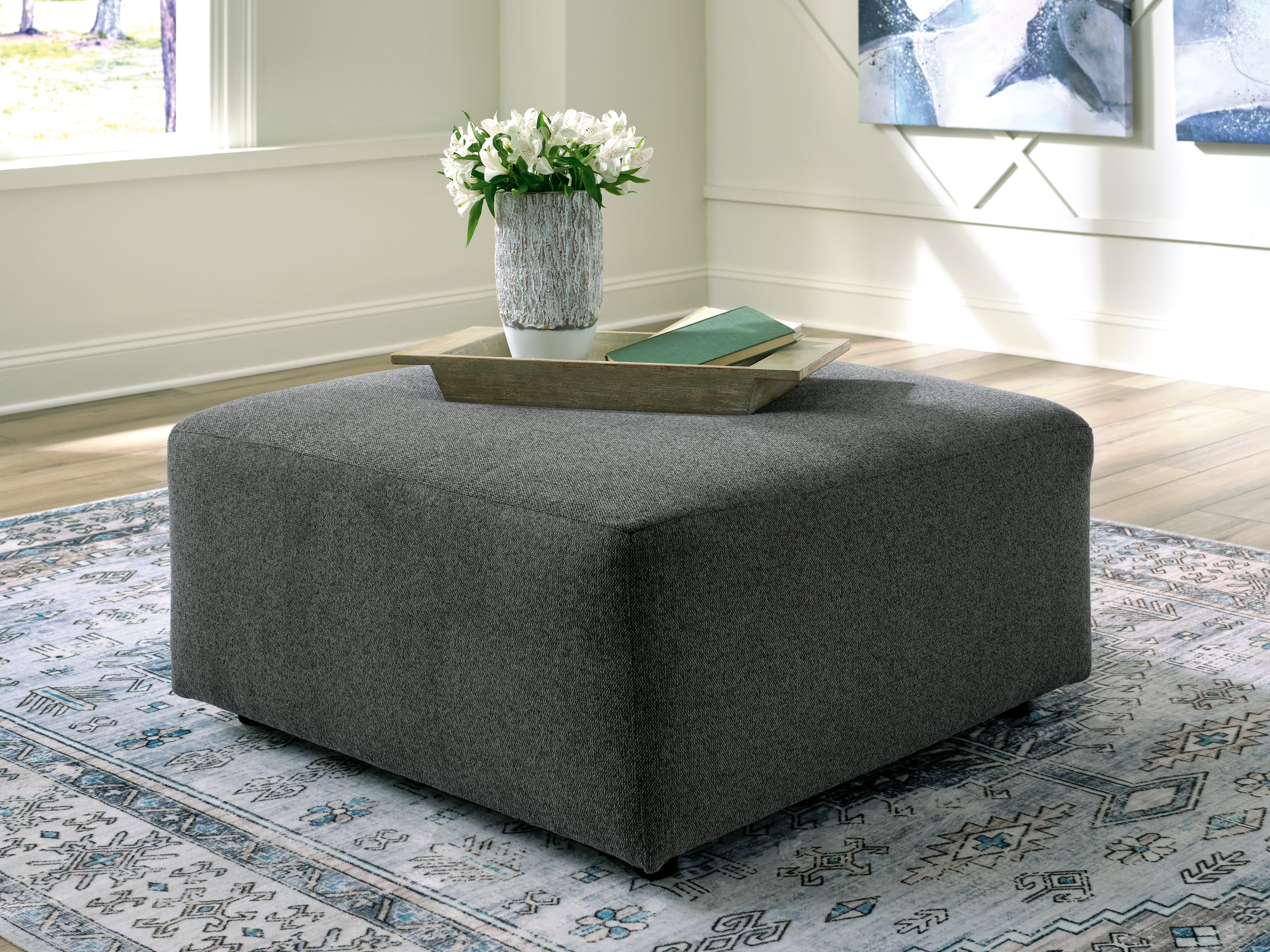 Best Furniture Outlet - Ashley Furniture - Edenfield Living Room - Oversized Accent Ottoman / Charcoal - 2900308