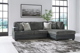 Best Furniture Outlet - Ashley Furniture - Brixley Pier Sectional - RAF 2-Piece Sectional with Chaise / Graphite - 29906S1