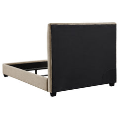 Chloe Upholstered Full Panel Bed Oatmeal