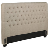 Best Furniture Outlet - Coaster - Chloe Upholstered California King Panel Headboard Oatmeal - 300007KWB1