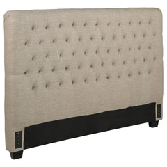 Best Furniture Outlet - Coaster - Chloe Upholstered California King Panel Headboard Oatmeal - 300007KWB1