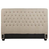 Best Furniture Outlet - Coaster - Chloe Upholstered Queen Panel Headboard Oatmeal - 300007QB1