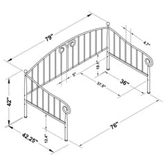 Grover Metal Twin Daybed Black