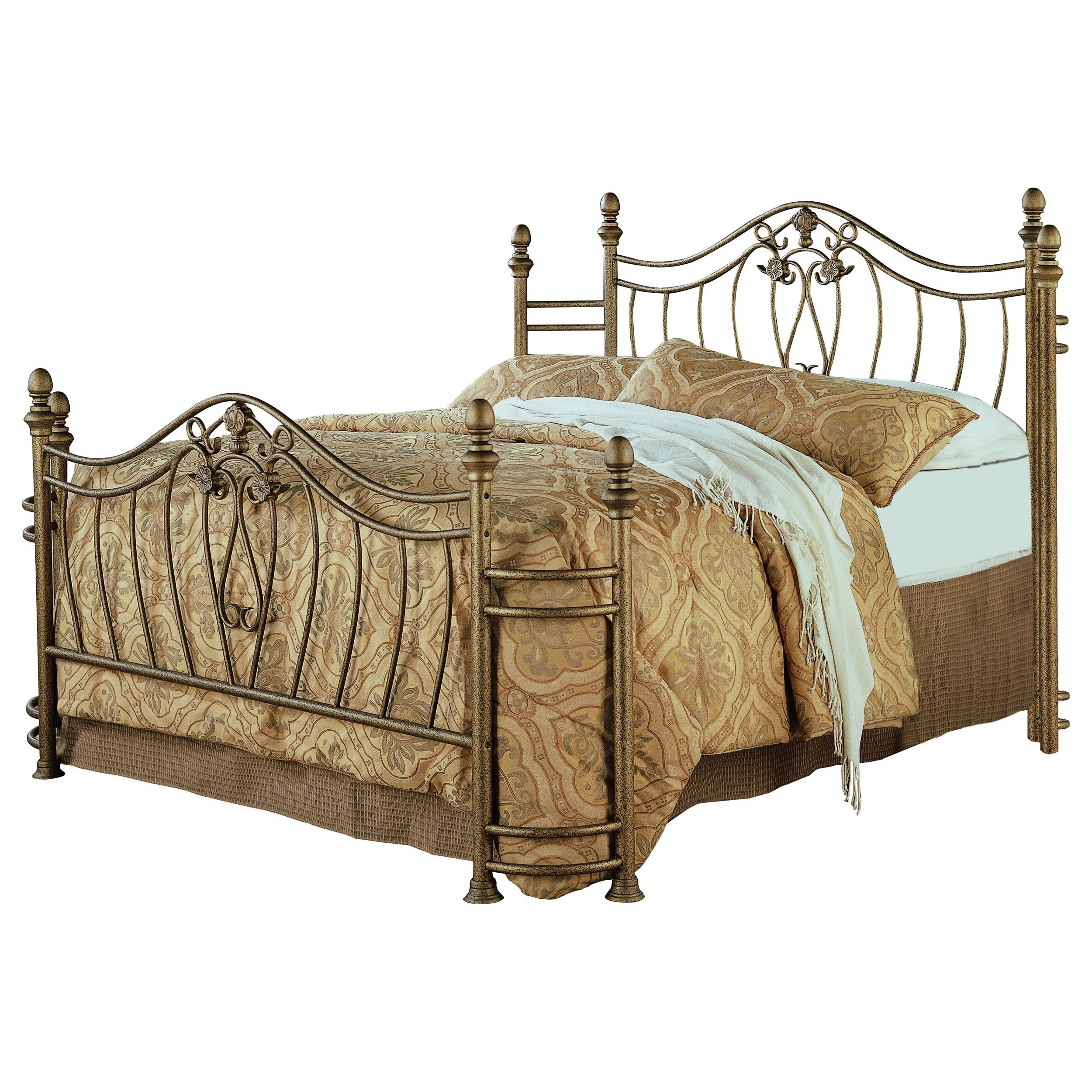 Best Furniture Outlet - Coaster - Sydney Eastern King Headboard and Footboard Brushed Gold - 300171KE