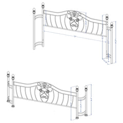 Sydney Eastern King Headboard and Footboard Brushed Gold