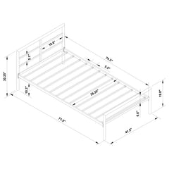 Fisher Metal Twin Open Frame Bed Gunmetal