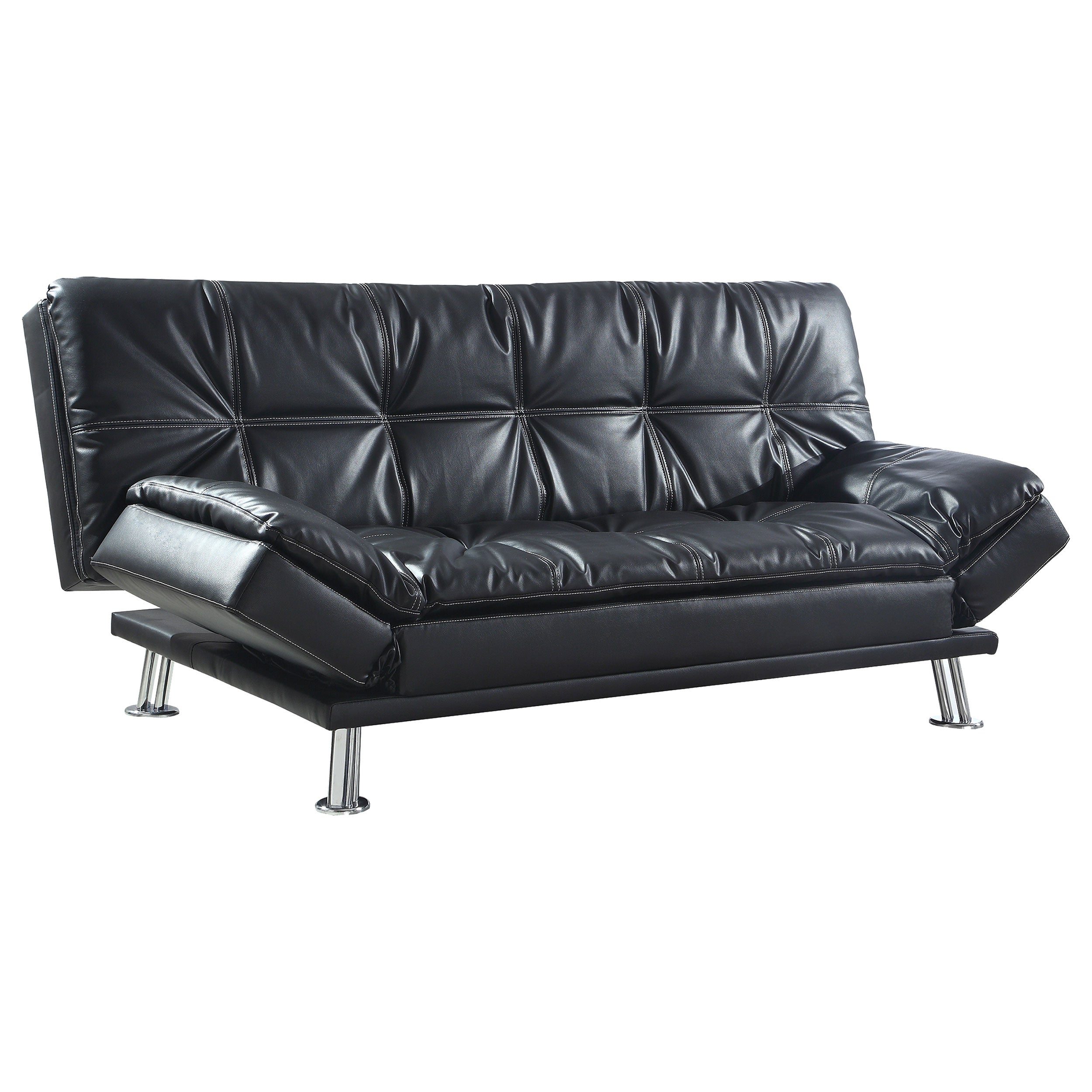 Best Furniture Outlet - Coaster - Dilleston Upholstered Tufted Convertible Sofa Bed Black - 300281