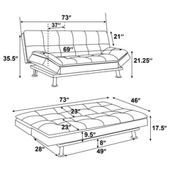 Dilleston Upholstered Tufted Convertible Sofa Bed Black