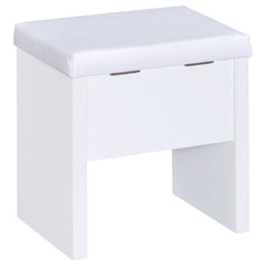 Harvey Vanity Set with Lift-Top Stool White