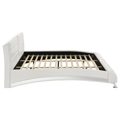 Jeremaine Upholstered Eastern King Sleigh Bed White
