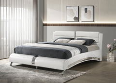Jeremaine Upholstered California King Sleigh Bed White