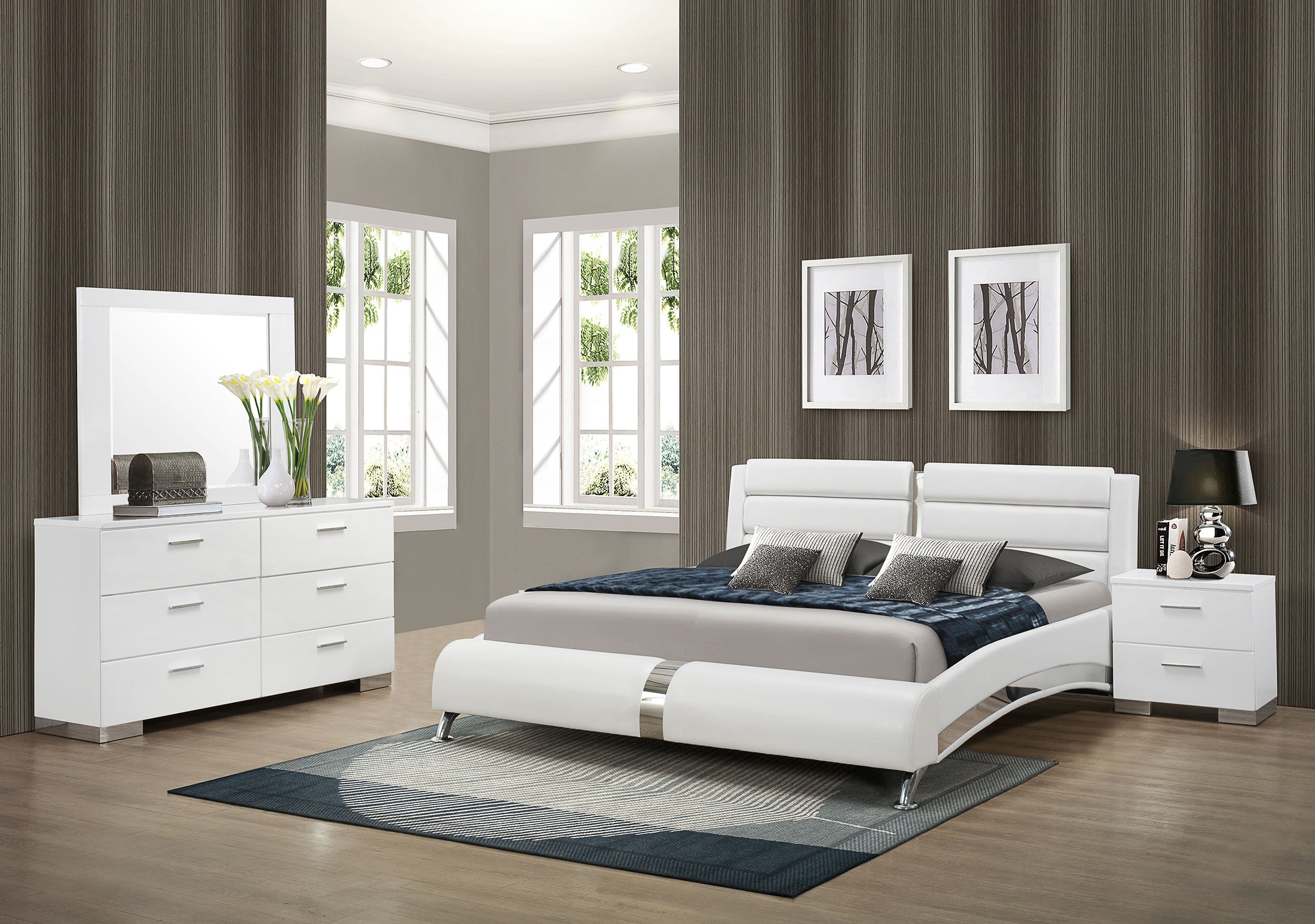 Best Furniture Outlet - Coaster - Jeremaine 4-piece Queen Bedroom Set White - 300345Q-S4