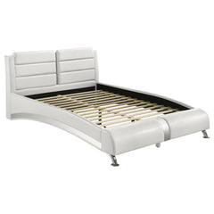 Best Furniture Outlet - Coaster - Jeremaine Upholstered Queen Sleigh Bed White - 300345Q