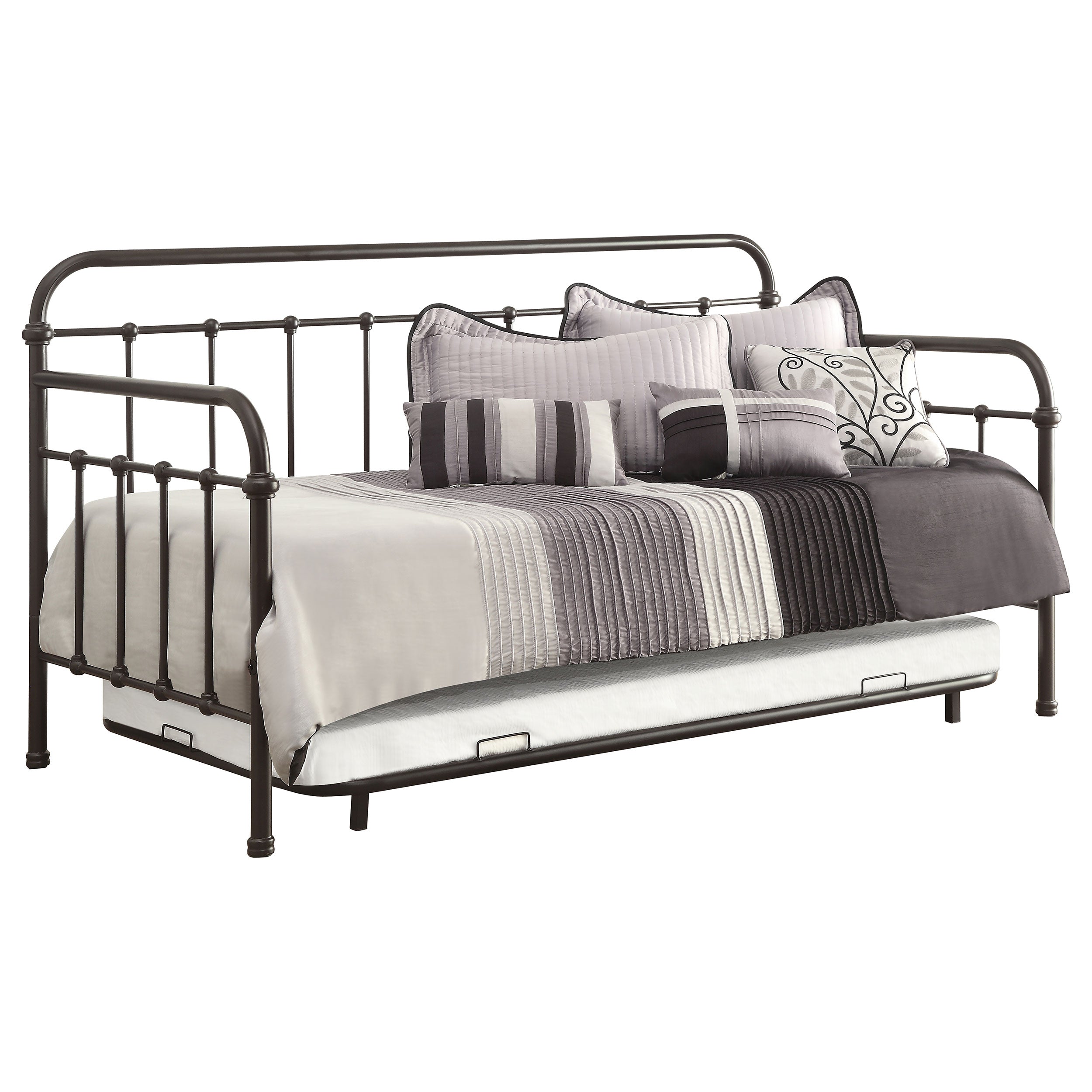Best Furniture Outlet - Coaster - Livingston Metal Twin Daybed with Trundle Dark Bronze - 300398