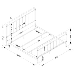 Livingston Metal Eastern King Open Frame Bed Dark Bronze