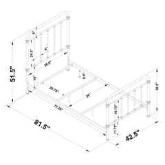 Livingston Metal Twin Open Frame Bed Dark Bronze