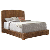 Best Furniture Outlet - Coaster - Laughton Banana Leaf California King Panel Bed Amber - 300501KW