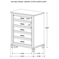 Devon 5-piece Queen Bedroom Set Beige and Burnished Oak