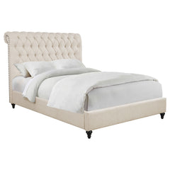 Devon 57-inch Upholstered Queen Panel Bed Beige