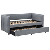 Best Furniture Outlet - Coaster - Brodie Upholstered Twin Daybed with Trundle Grey - 300554