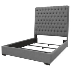Camille Upholstered Eastern King Panel Bed Grey