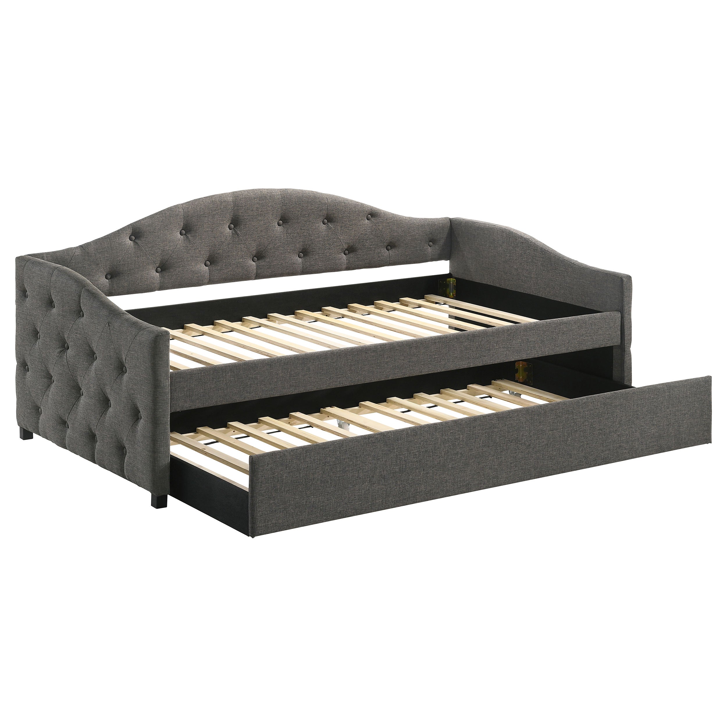 Best Furniture Outlet - Coaster - Sadie Upholstered Twin Daybed with Trundle Grey - 300638