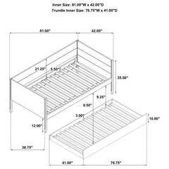 Calinda Wood Twin Daybed With Trundle Natural