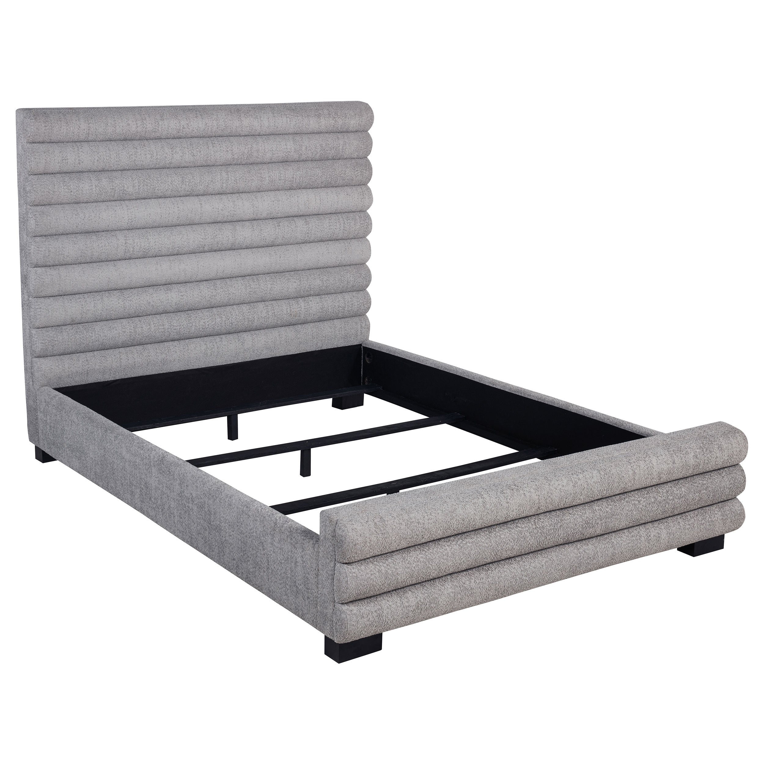 Best Furniture Outlet - Coaster - Patricia 58-inch Boucle Upholstered Eastern King Bed Grey - 300719KE