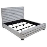 Best Furniture Outlet - Coaster - Patricia 58-inch Boucle Upholstered California King Bed Grey - 300719KW
