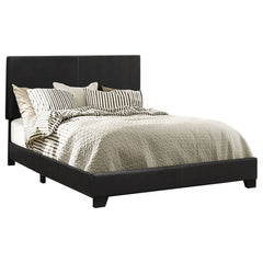 Best Furniture Outlet - Coaster - Dorian Faux Leather Upholstered Eastern King Panel Bed Black - 300761KE