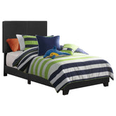 Best Furniture Outlet - Coaster - Dorian Faux Leather Upholstered Twin Panel Bed Black - 300761T