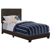 Best Furniture Outlet - Coaster - Dorian Faux Leather Upholstered Twin Panel Bed Brown - 300762T