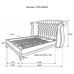 Barzini 5-piece California King Bedroom Set White