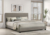 Best Furniture Outlet - Coaster - Dorian Fabric Upholstered Eastern King Panel Bed Taupe - 300851KE
