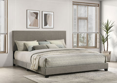 Best Furniture Outlet - Coaster - Dorian Fabric Upholstered Eastern King Panel Bed Taupe - 300851KE