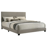 Best Furniture Outlet - Coaster - Dorian Fabric Upholstered California King Panel Bed Taupe - 300851KW