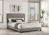 Best Furniture Outlet - Coaster - Dorian Fabric Upholstered Queen Panel Bed Taupe - 300851Q
