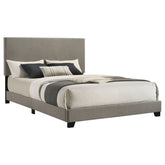 Best Furniture Outlet - Coaster - Dorian Fabric Upholstered Queen Panel Bed Taupe - 300851Q